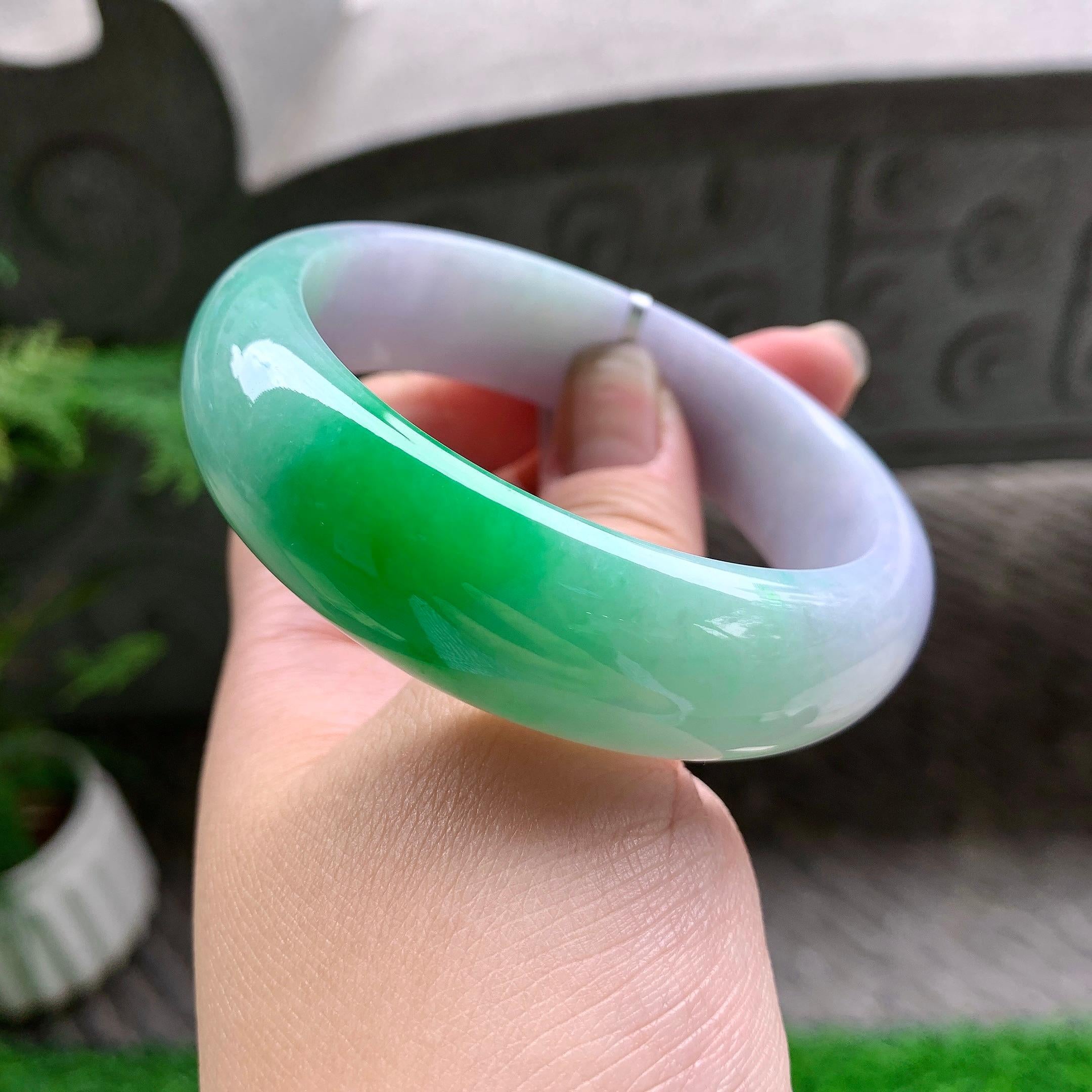 细糯种春彩宽版轮胎手镯（58.4mm）（yc253009）