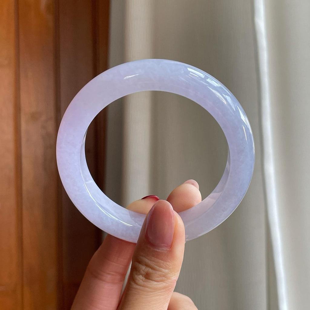 冰紫罗兰翡翠平安镯（54.5mm）（yc302424）