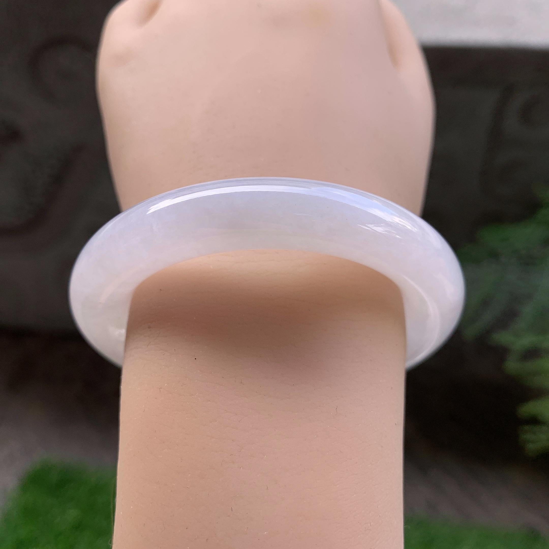 细糯种无色圆条手镯（50.5mm）（yc293331）