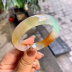 冰种黄加绿平安镯（51.7mm）（yc292639）