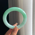 糯冰果绿翡翠圆条手镯（57mm）（yc378050）
