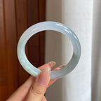 糯冰带底色翡翠平安镯（58.4mm)（yc415330）