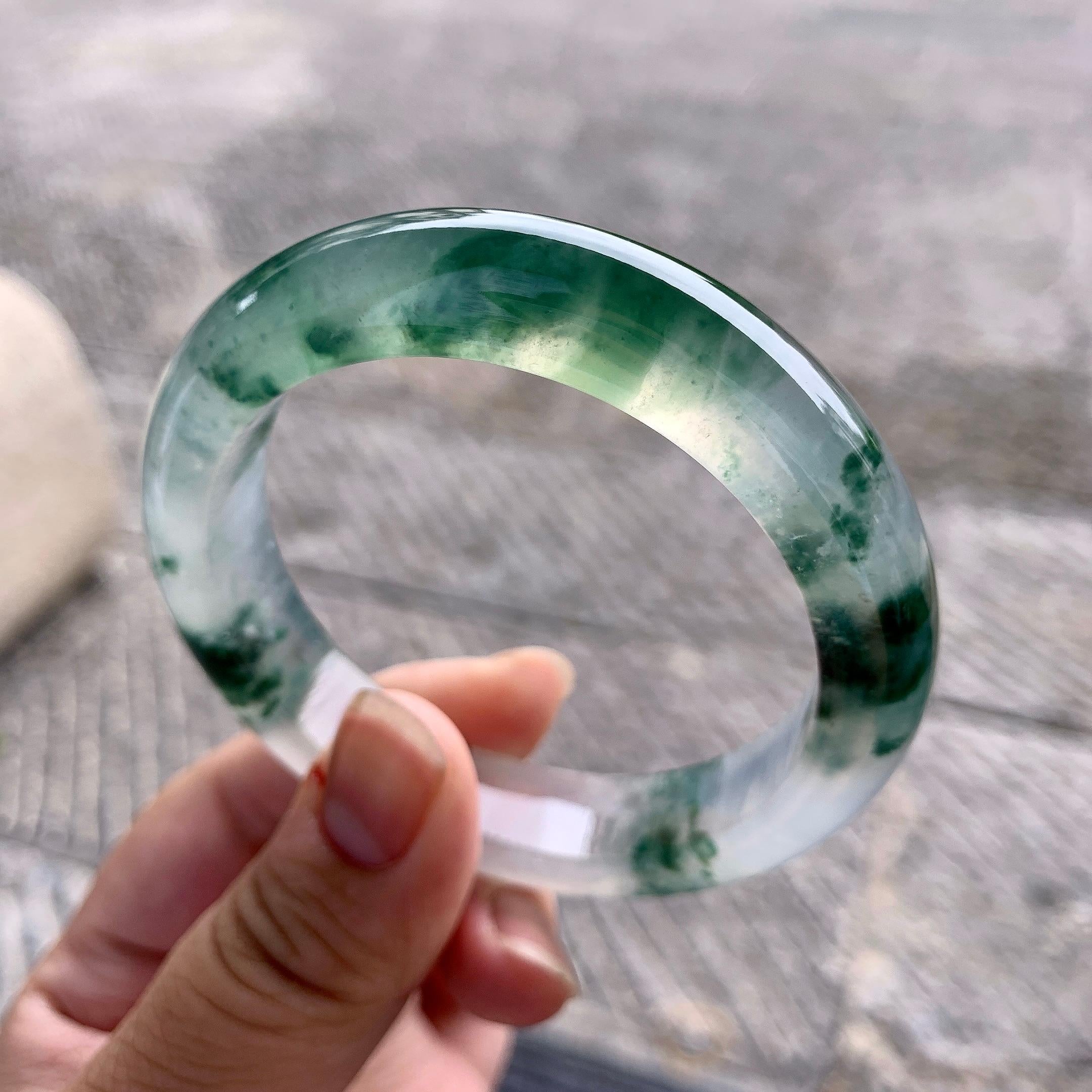 冰种飘花平安镯（56.3mm）（yc196528）