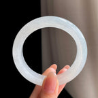 冰种白月光翡翠平安镯（54mm)（yc363417）
