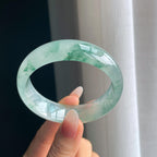 冰种飘花翡翠平安镯（56.5mm）（yc294861）