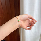 18k金镶冰种多宝手链天然缅甸A货翡翠（yc439664）