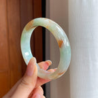 糯冰特色翡翠平安镯（56.6mm)（yc419564）