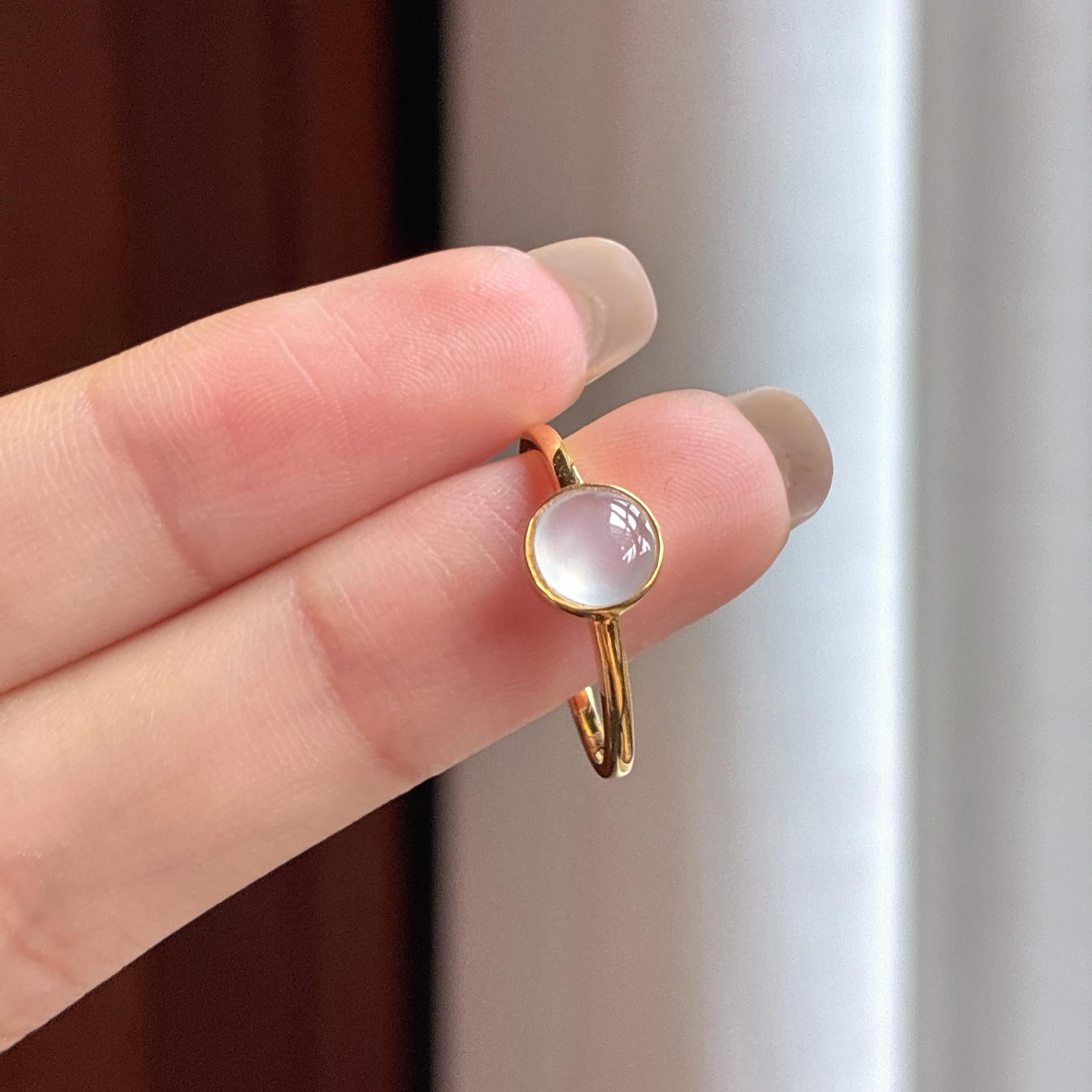 Nhẫn Ngọc Phỉ Thúy Myanmar A Tự Nhiên Đính Vàng 18k Băng Chủng Không Màu (yc450192)