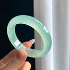 冰种晴绿底翡翠平安镯（53.5mm）（yc293408）
