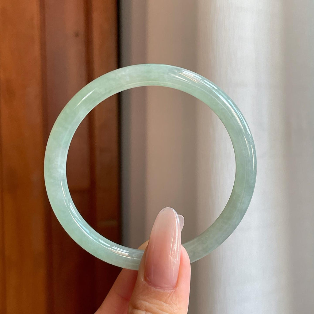 糯冰晴底翡翠叮当镯（54mm）（yc270316）