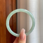 糯冰晴底翡翠叮当镯（54mm）（yc270316）