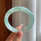 冰种飘花翡翠平安镯（56.3mm）（yc307041）