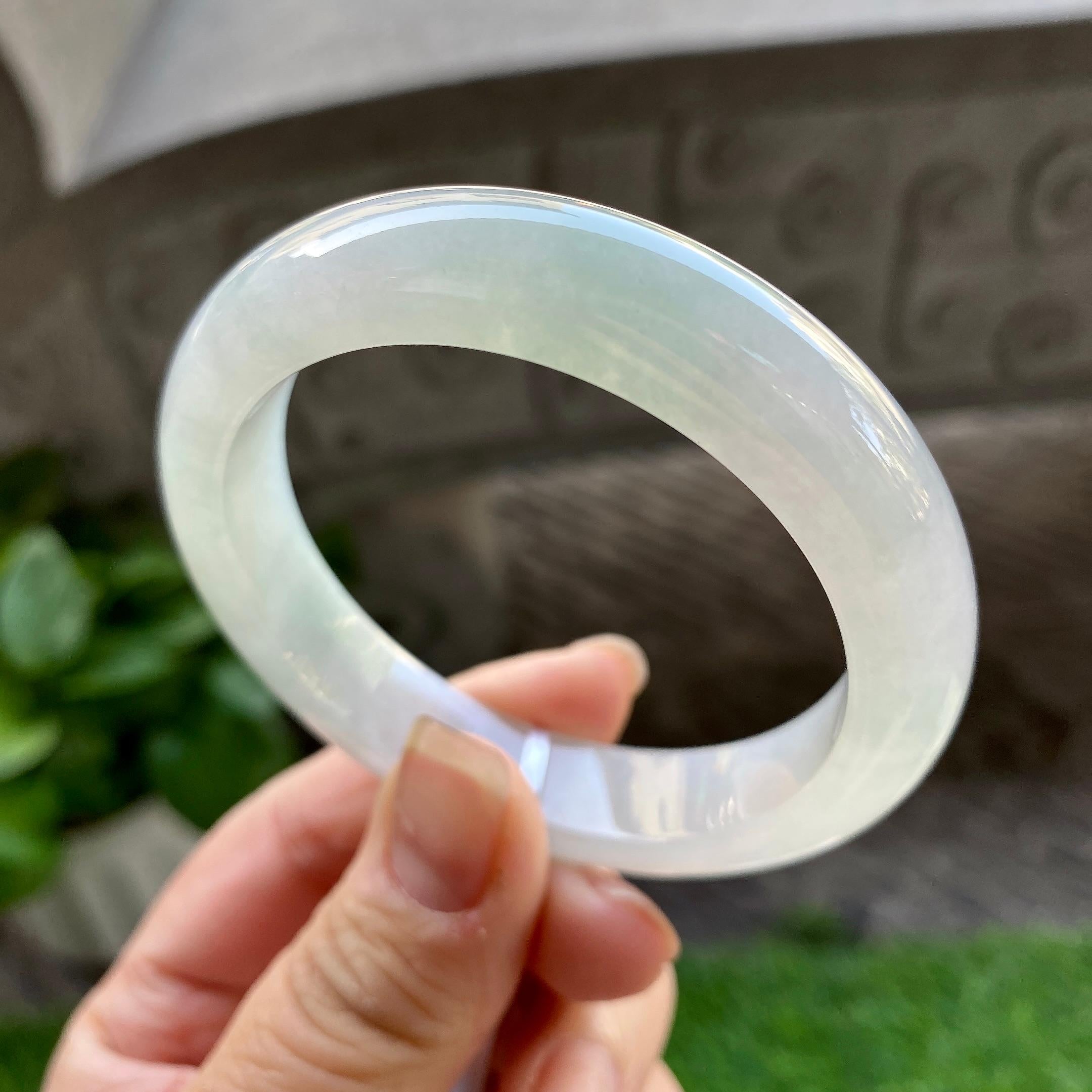 细糯种淡晴底平安镯（53mm）（yc304775）