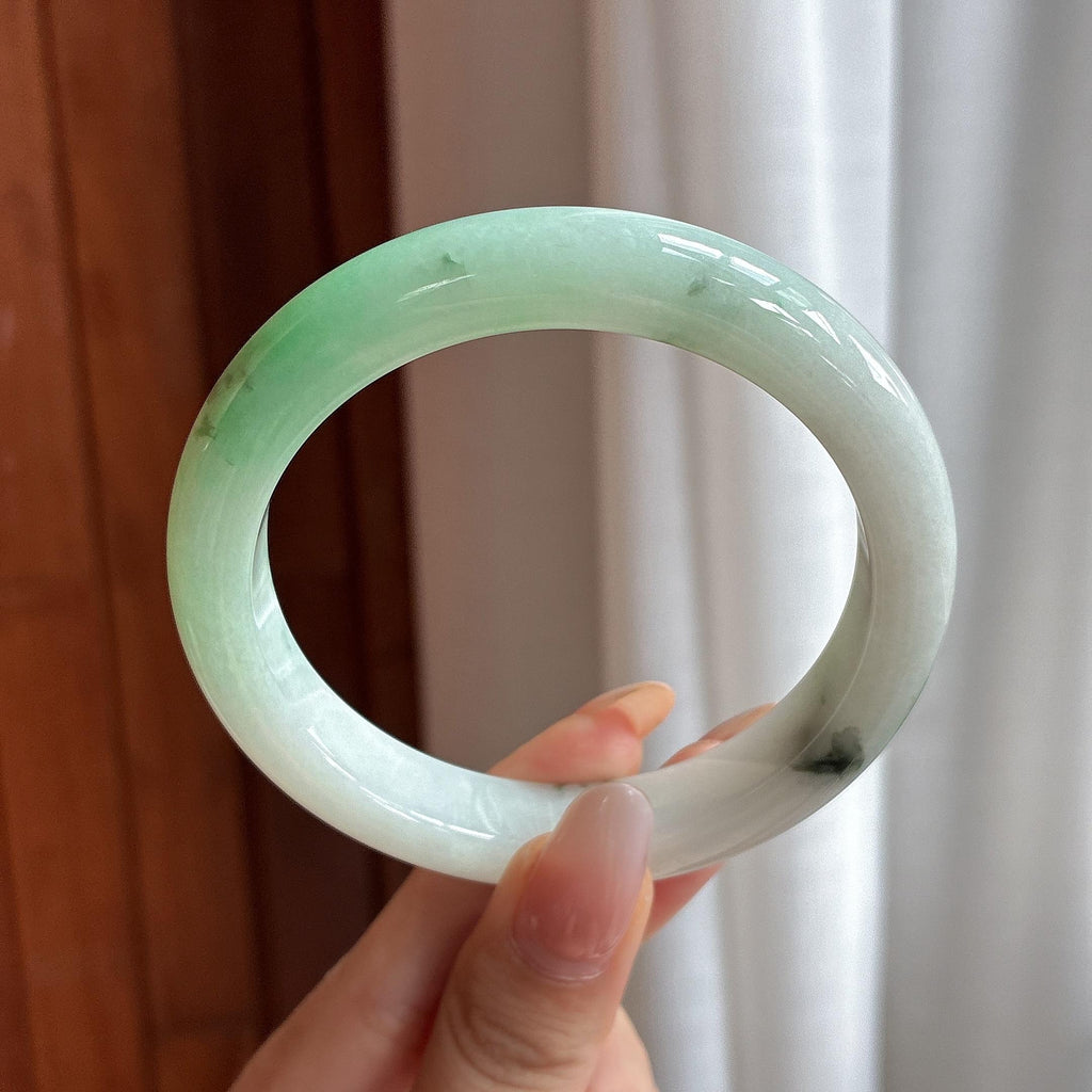 细糯冰飘花正圈平安镯 59圈（yc772812）