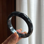 糯冰乌鸡翡翠平安镯（56mm）（yc420255）