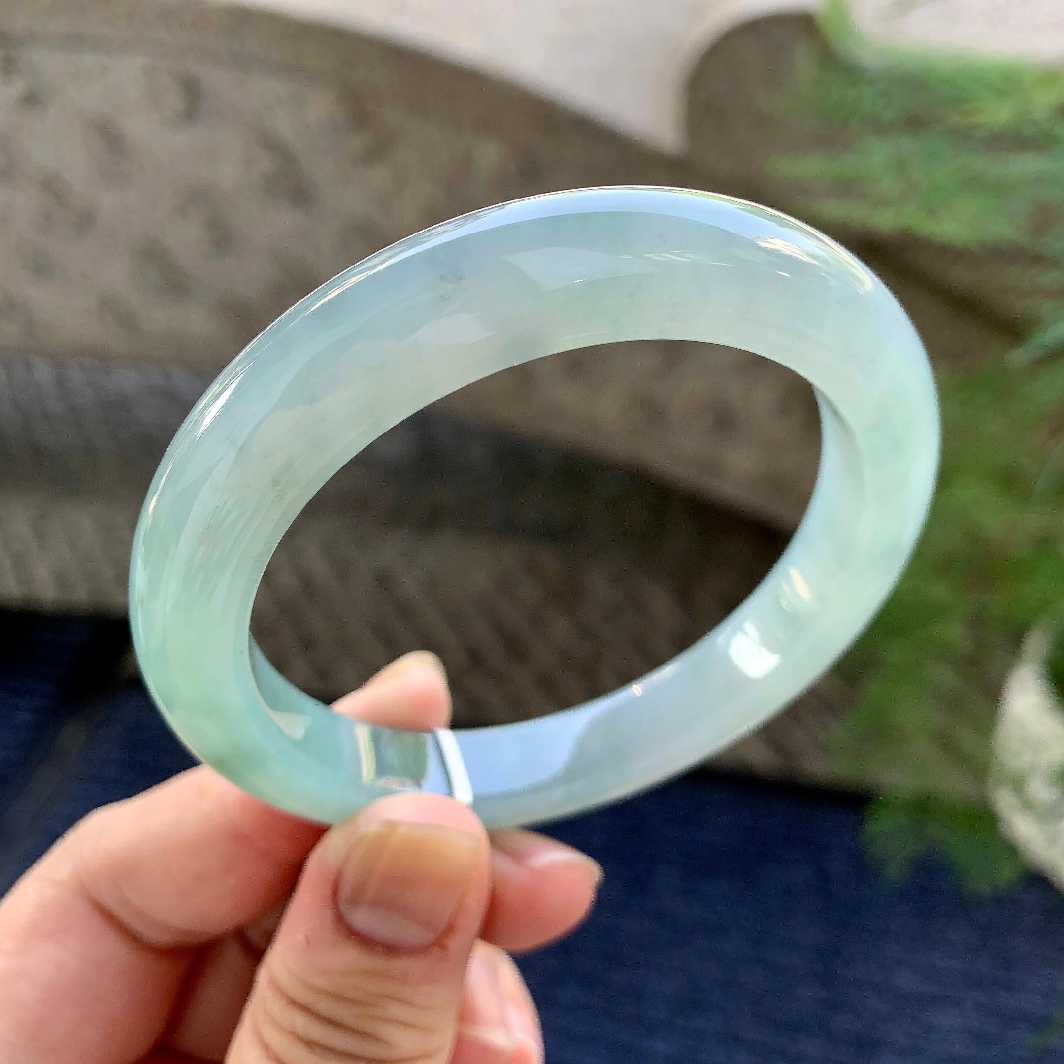 细糯种晴底飘花泥鳅背手镯（56mm）（yc249387）