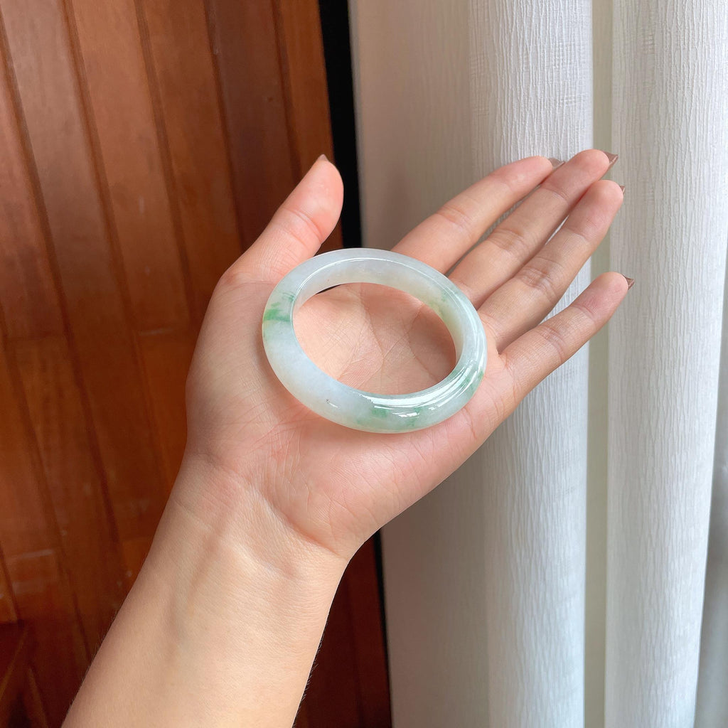 糯冰飘花翡翠平安镯（50.8mm）（yc366989）