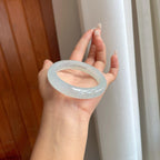 冰种淡底色翡翠平安镯（55mm）（yc266505）