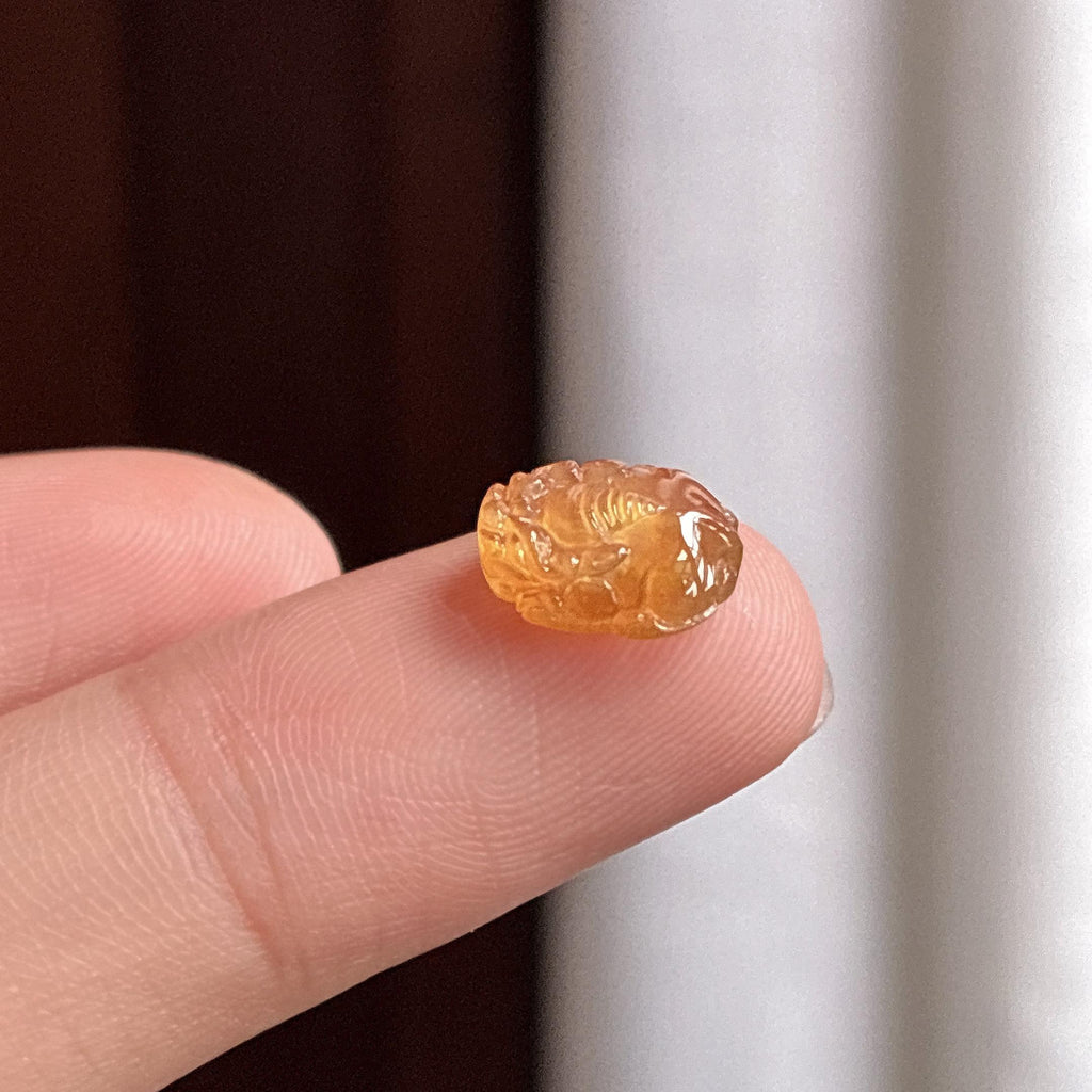 冰种黄翡貔貅裸件 天然缅甸A货翡翠（yc481878）
