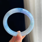 糯冰种紫罗兰翡翠平安镯（58mm)（yc323771）