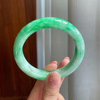 糯冰飘花翡翠平安镯（57.3mm）（yc323830）