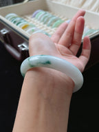 细糯种飘花手镯翡翠手镯（55.7mm）（yc016653）