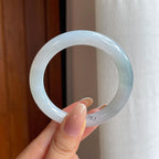 糯冰飘花翡翠圆条手镯（51mm)（yc412139）