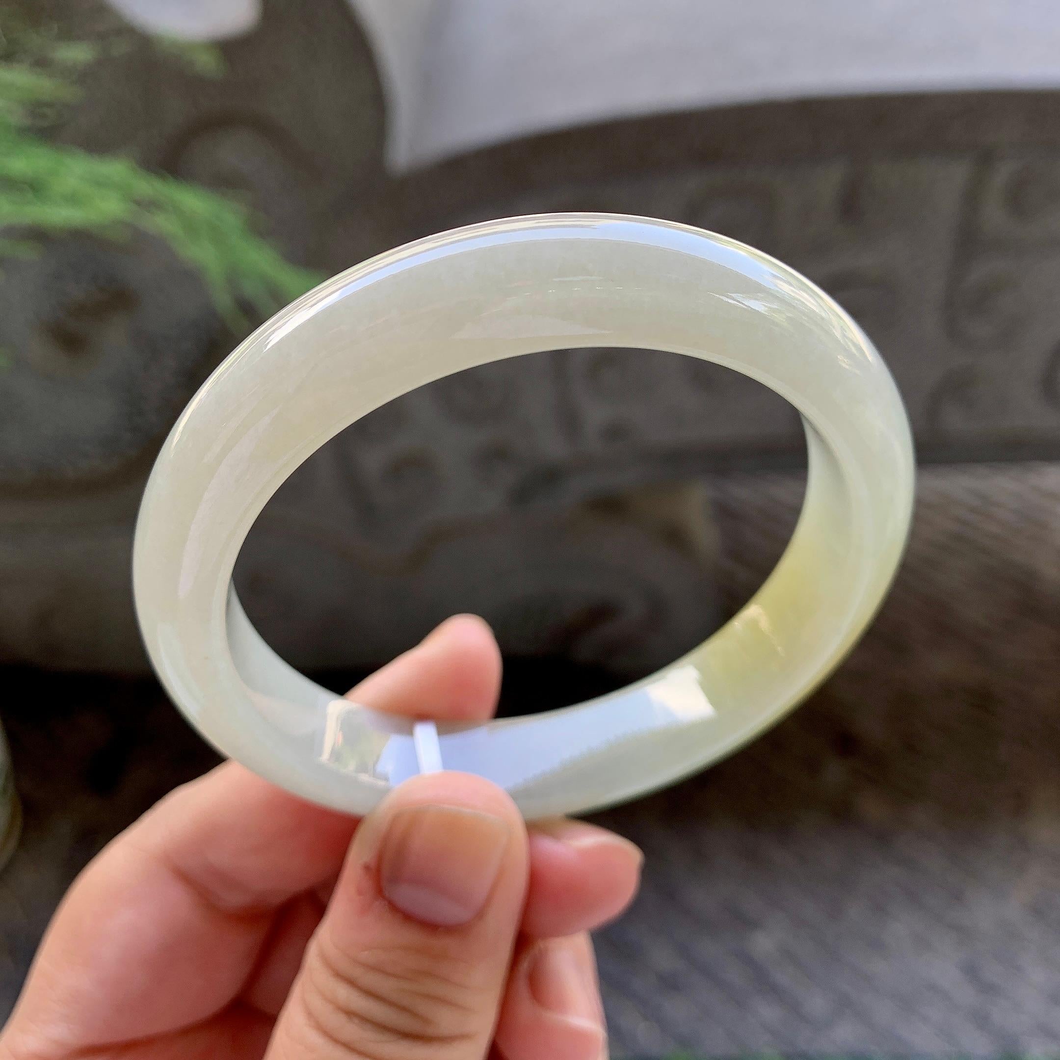 细糯种黄翡平安镯（57.5mm）（yc199583）
