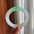 胖圆条 冰种飘绿花圆条手镯 57圈（yc734243）