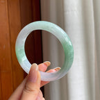 糯冰淡春底翡翠平安镯（56.3mm)（yc407454）