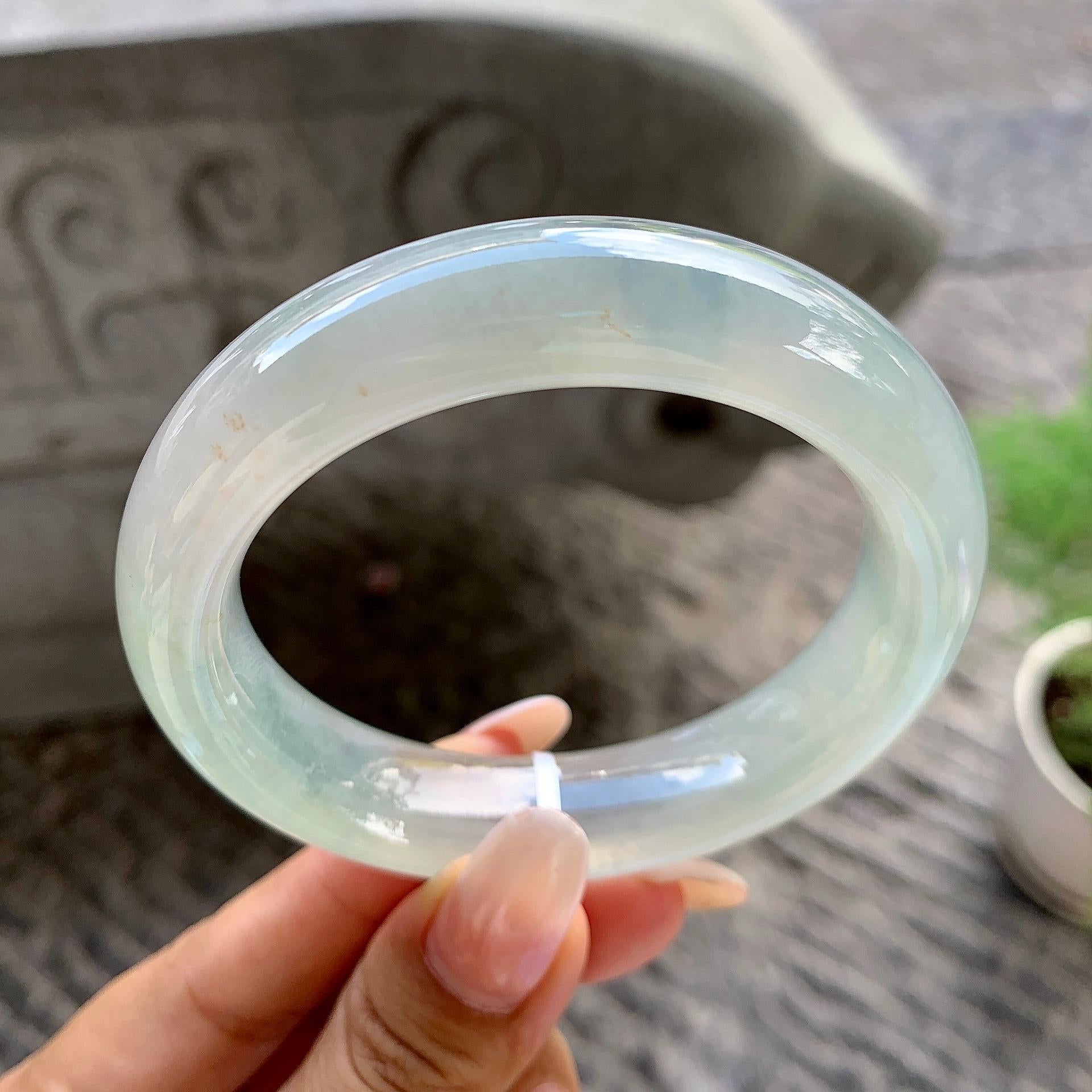 细糯种晴底洒金宽版轮胎手镯（56.3mm）（yc202337）