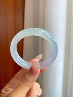 冰种飘花翡翠平安镯（52.8mm）（yc268252）