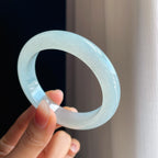 冰种白月光翡翠平安镯（55.6mm)（yc323784）