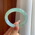 冰种飘花带紫翡翠平安镯（55.5mm）（yc302422）