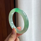 冰种带色翡翠平安镯（56.7mm)（yc424258）