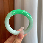 糯冰带色翡翠平安镯（54mm）（yc268218）