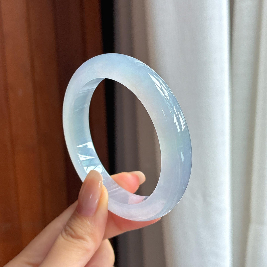 Vòng tay bình an vòng tròn chính băng chủng khởi quang xuân đới thái 54 vòng Ngọc phỉ thúy tự nhiên Myanmar hàng A (yc450801)
