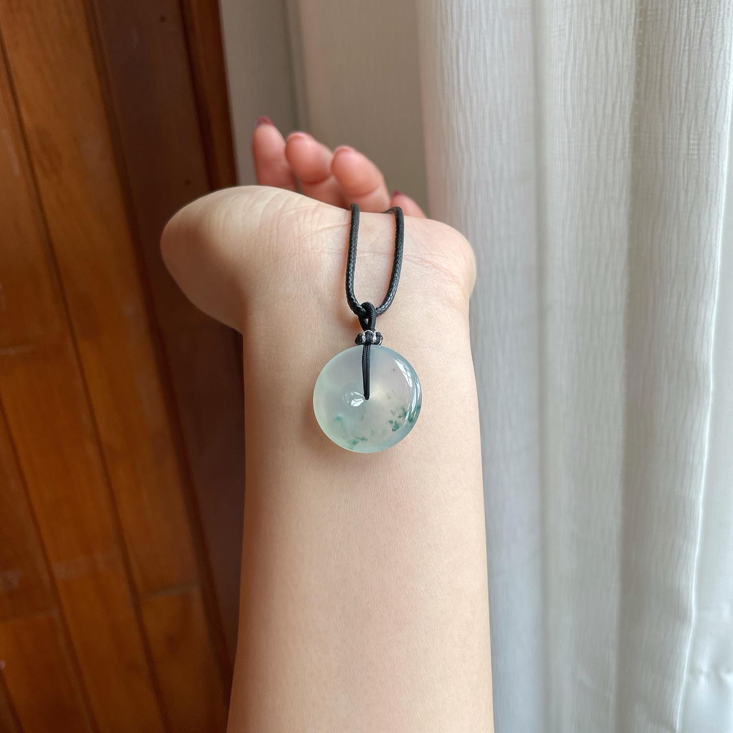 冰种飘花翡翠平安扣（yc304368）