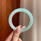 冰种蓝晴底翡翠圆条手镯（57mm）（yc369213）