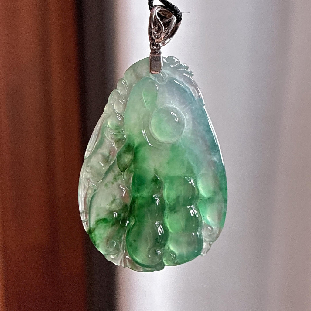 18k金扣头冰种飘花佛手挂件（yc764762）
