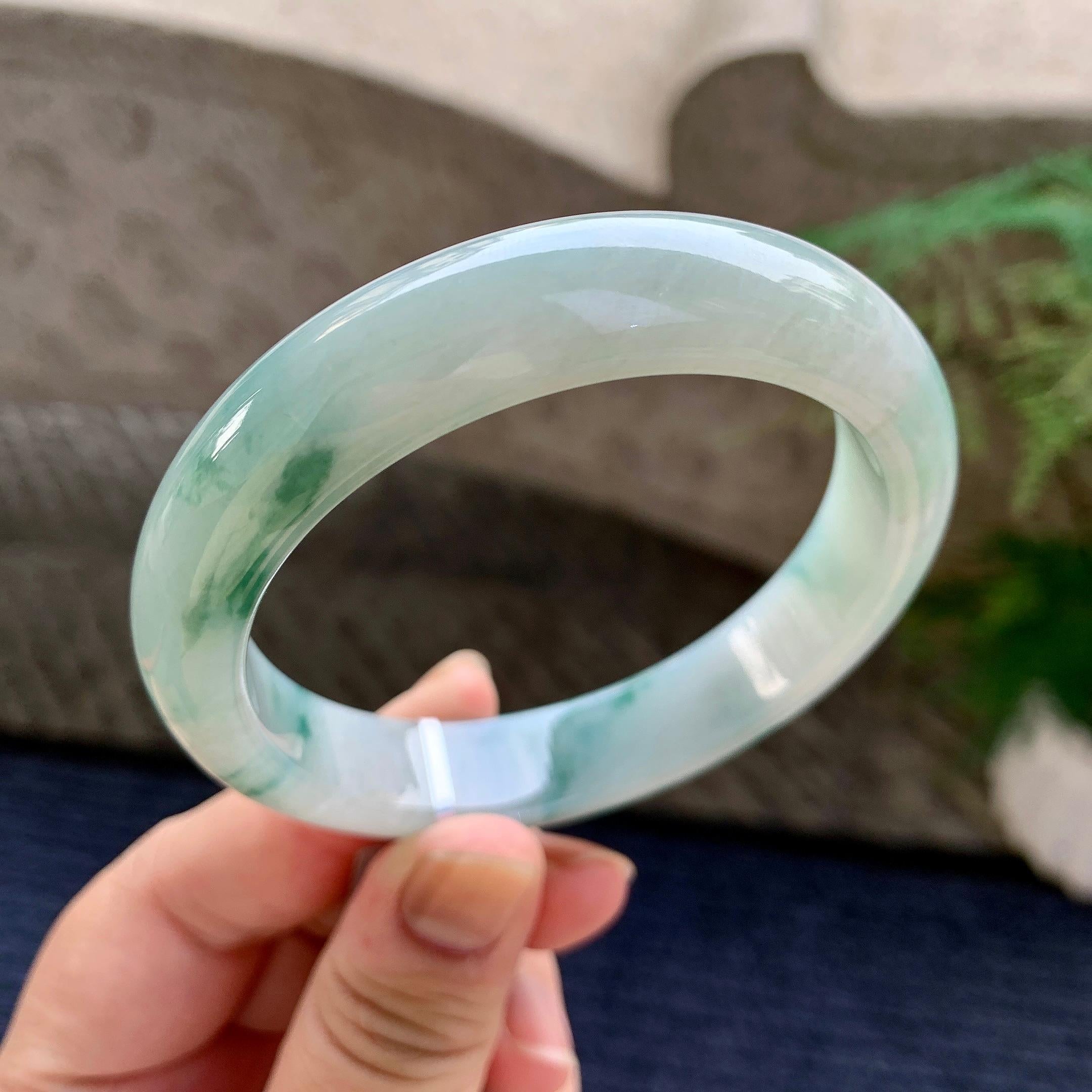 细糯种飘花平安镯（59.2mm）（yc233899）