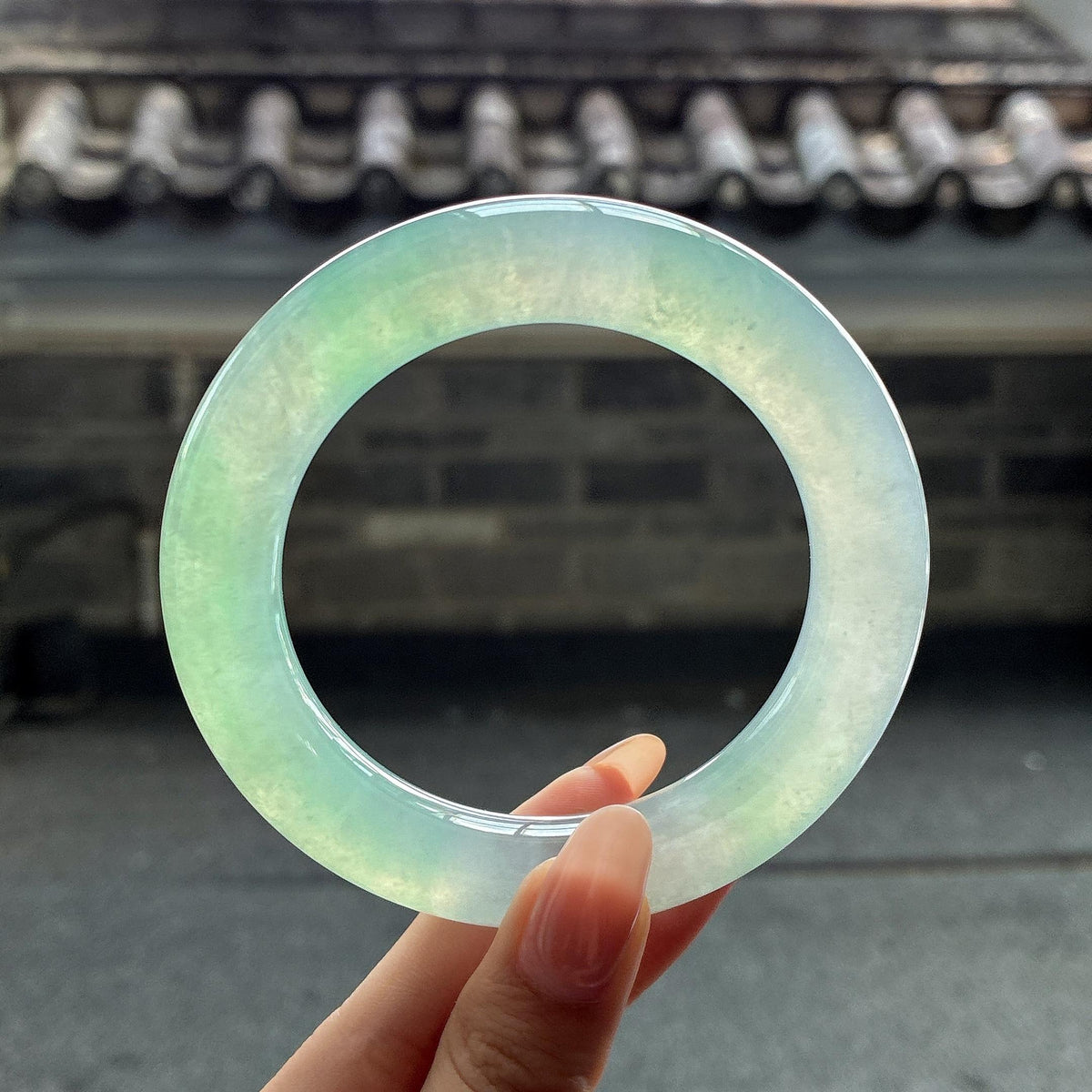 高冰种晴底圆条手镯 59圈（yc759452）