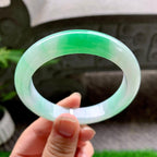 细糯种白底青平安镯（58.2mm）（yc254098）