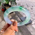 冰种紫罗兰飘花圆条手镯（55.5mm)（yc292638）