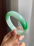 糯冰种带辣色平安镯（53mm）