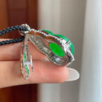 18k金钻镶冰种满绿翡翠葫芦（yc258423）