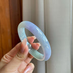 糯冰带紫罗兰翡翠贵妃镯（57.5mm）（yc279411）