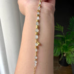 18K金钻镶冰种无色随型珠子手链（yc225055）