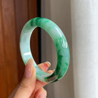 糯冰飘花翡翠平安镯（56mm)（yc419700）