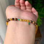 18K金镶糯冰种黄翡算盘珠手链（yc207252）